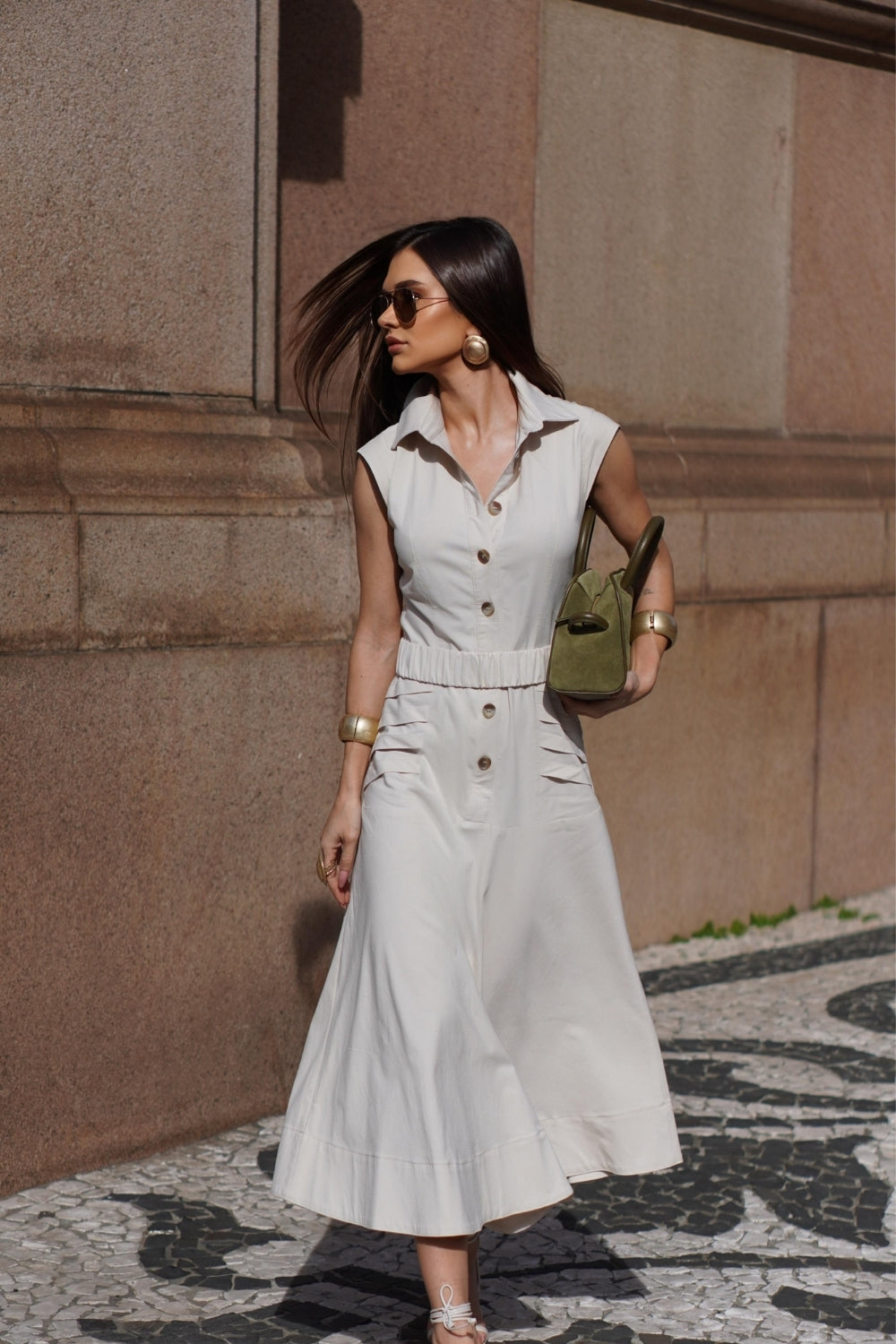 Vestido Anne Areia