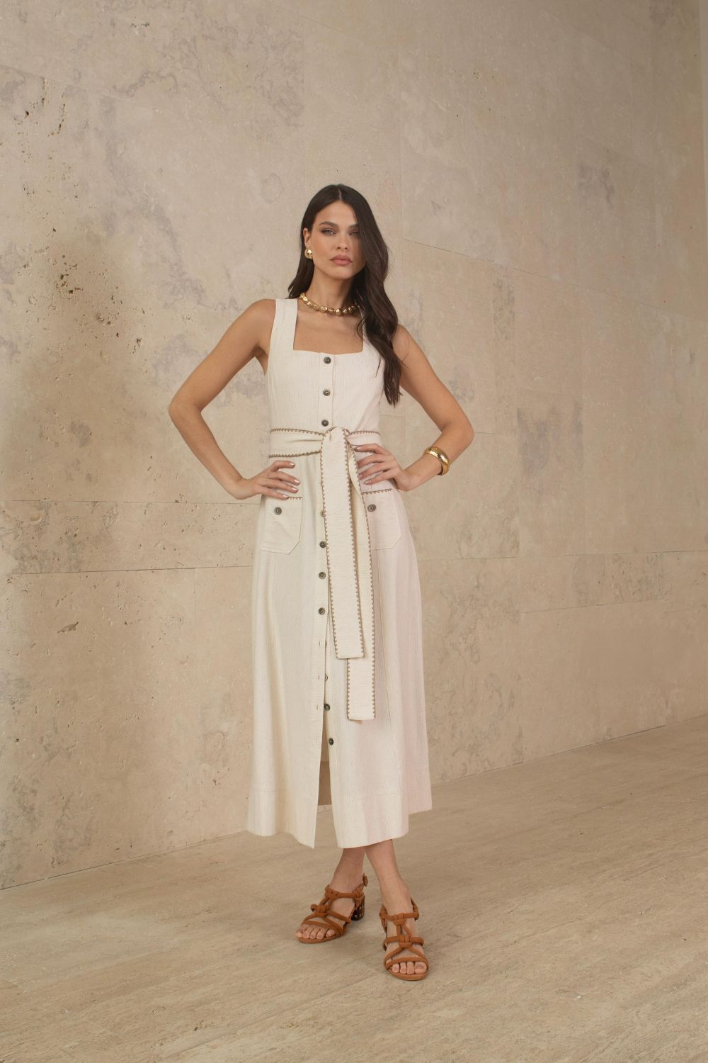 Vestido Florence Areia